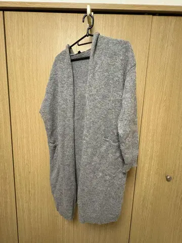UNIQLO 후드 부착 그레이 롱 코트 M 사이즈