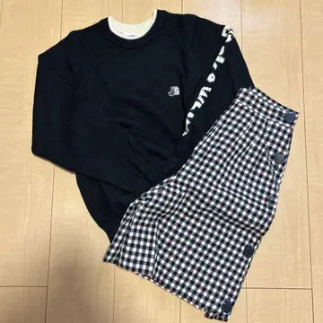 Black & White 스웨터와 숏팬츠 세트