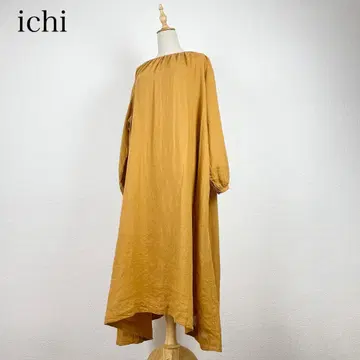 새상품급 ichi 린넨 100% 린넨 개더 원피스 가로 길이 넉넉함