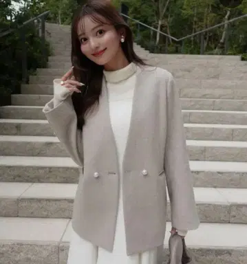 ORGUE Melton pearl jacket coat /Beige