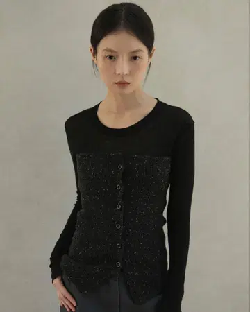 OHOTORO Mixed Tube Knit BLACK