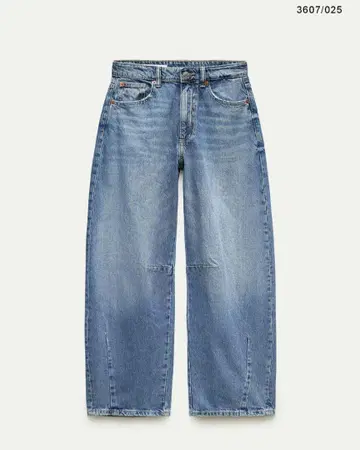 ZARA Zara TRF 배기 벌룬 미드 라이즈 데님 팬츠 EUR32