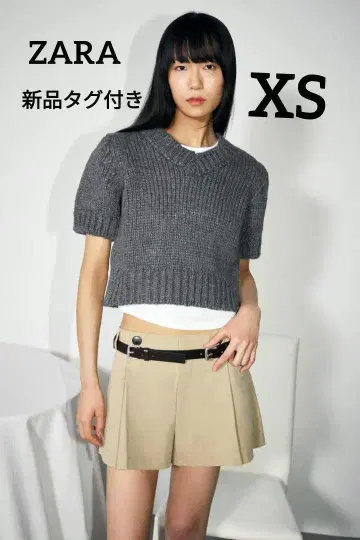 택 포함 새상품 ZARA 버튼 플리츠 숏팬츠 XS