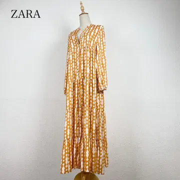 새상품급 ZARA 자라 레이온 디자인 티어드 개더 원피스