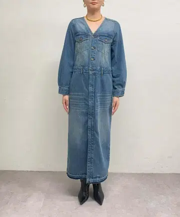 LOUNGEDRESS 노카라 데님 원피스