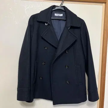 네이비 울 피 코트 더블 브레스트