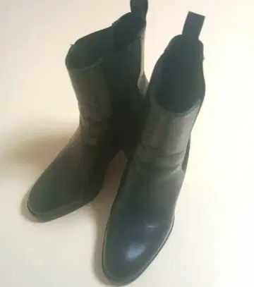 ZARA 천연 가죽 사이드 고어 부츠 블랙 39