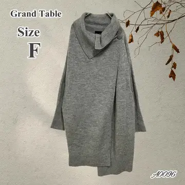 GrandTable 그레이 울 100% 니트 스웨터 F 사이즈