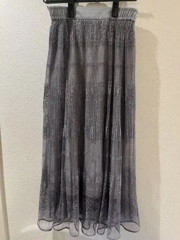 JILLSTUART 그레이 플리츠 롱 스커트