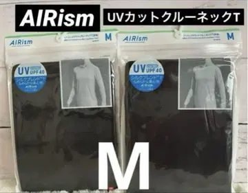 에어리즘 실크 블렌드 UV컷 크루넥 T 긴팔 블랙 M 유니클로