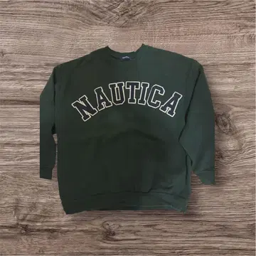 NAUTICA 다크 그린 로고 맨투맨