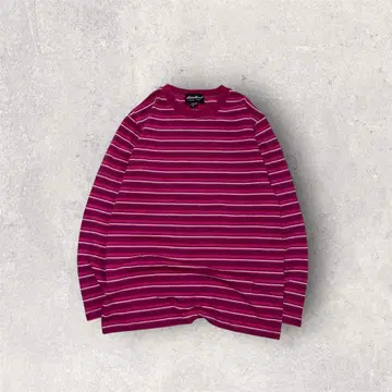 00s Eddie Bauer 보더 긴팔 티셔츠 핑크 Y2K