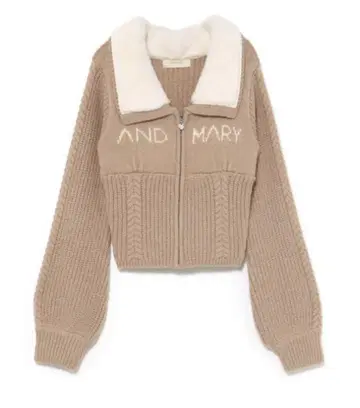 [택 포함 새상품] andmary Mary 로고 집업 탑 베이지