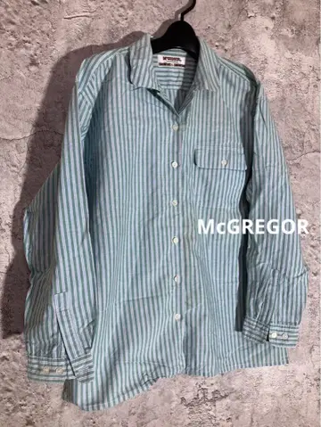 McGREGOR 면100 스트라이프 긴팔 셔츠 블라우스 일본제