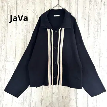 자바 JaVa 클래식 엘프 니트 가디건 [ L ] 배색 라인 겉옷