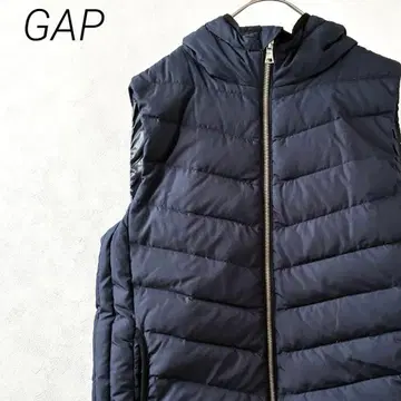 GAP 다운 베스트 후드 부착 포켓 부착 심플 아웃도어 레이어드