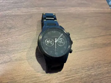 새상품급 Fossil 크로노그래프 블랙 메탈 3 서브 사양 남성용