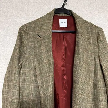 AMERI 체스터 코트 브라운 계열 체크