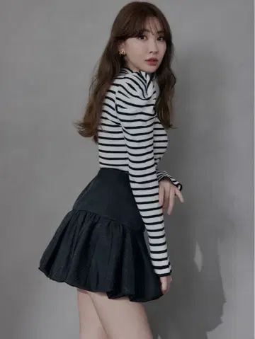 herlipto 버블 미니 스커트 블랙 S 사이즈