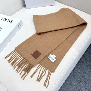 카멜 프린지 머플러 알파카 혼방 부드러운 소재