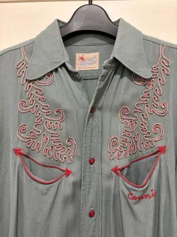 40s 웨스턴 셔츠 자수 빈티지