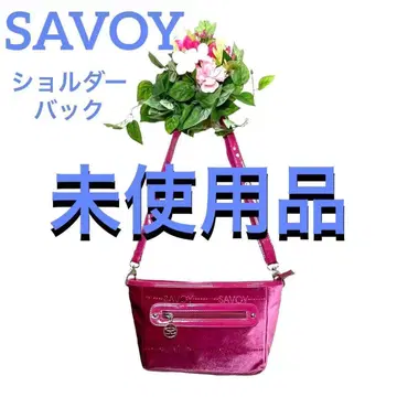 SAVOY 미사용품 숄더백 사선 로고 비즈 새상품급