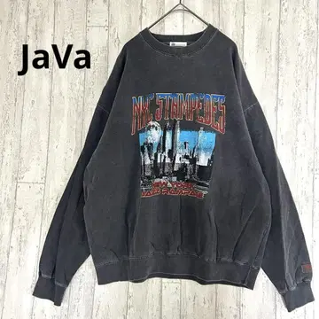 자바 콜라보 JaVa 로고 프린트 빈티지 트레이닝복 [ M ] 맨투맨