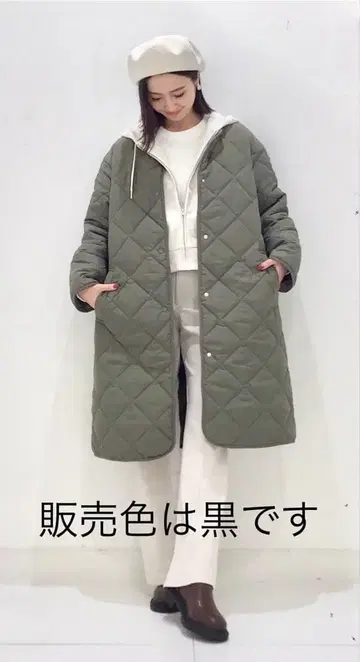 GU 오버 사이즈 퀼팅 코트 블랙