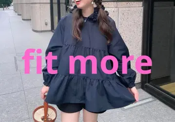 fitmore 프릴 후드 티어드 자켓 네이비