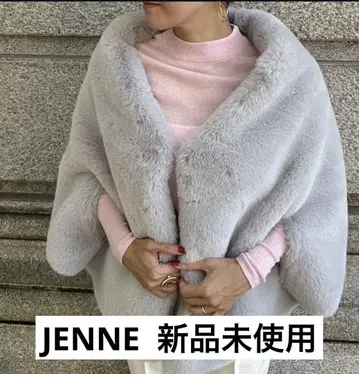 JENNE 퍼 스톨 숄 케이프