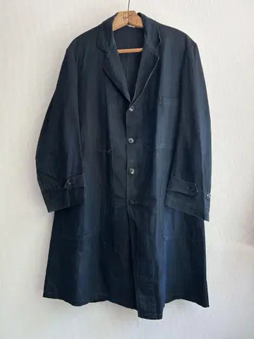 30s 40s 빈티지 인디고 린넨 마키뇽 코트