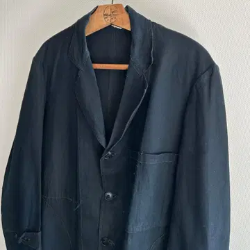 30s 40s 빈티지 인디고 린넨 마키뇽 코트