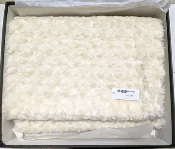 미사용품 정가 25000엔 화이트 퍼 숄 약 35cm x 160cm