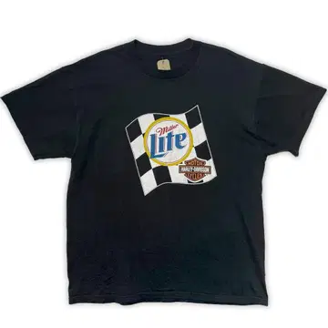 Harley Davidson x Miller Light 반팔 T셔츠 블랙