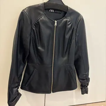 ZARA 페플럼 가죽 자켓