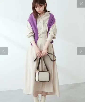 [ 새상품급 ] 내추럴 꾸뛰르 밀리터리 셔츠 원피스 베이지