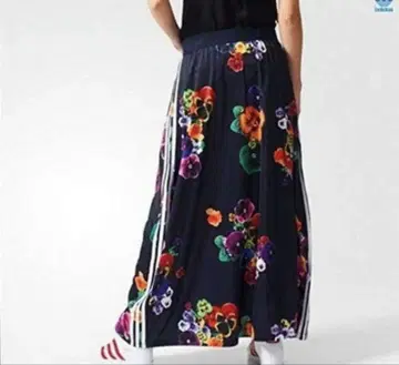 레어 패턴 아디다스 adidas 전체 꽃무늬 롱 스커트 팬지 패턴