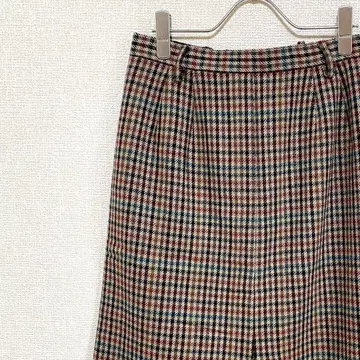 미디 스커트 턱 포함 체크 무늬 울 레트로 안감 부착 빅 일본제