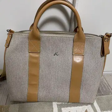 키타무라 베이지 크림 토트백