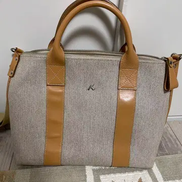 키타무라 베이지 크림 토트백