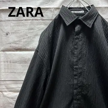 ZARA 플리츠 셔츠 드로 코드 오버 사이즈 빅 실루엣 블랙