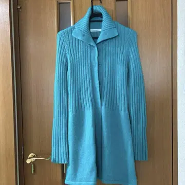 니트 긴팔 가디건 그린 기장 81cm