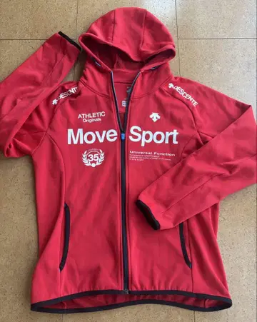 DESCENTE Move Sport 후드티 M 레드 속기모