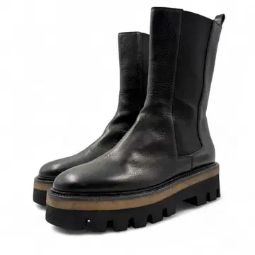 [ 새상품급 ] 사토레 첼시 부츠 37 사이드 고어 블랙 통굽 가죽