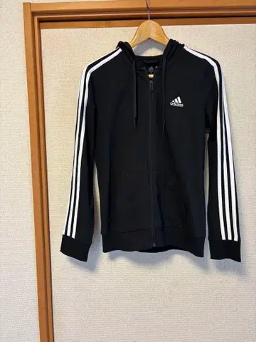 미사용 새상품 adidas 블랙 후디 풀 집업 후드티 L