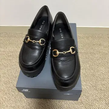 블랙 로퍼 플랫폼 힐