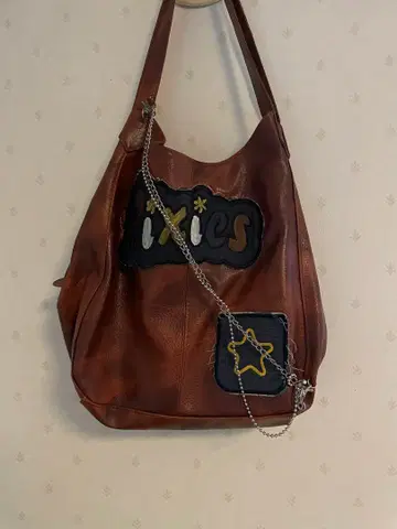 y2k 브라운 가죽 숄더백