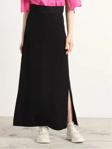 BACCA 섀도우 도트 세미 타이트 롱 스커트
