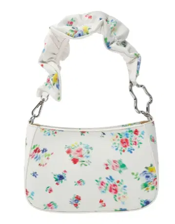 Blurred leather handbag (white)