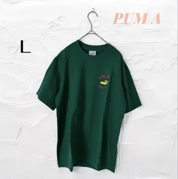 PUMA 푸마 T셔츠 백 프린트 복면 레슬러 그린 새상품급